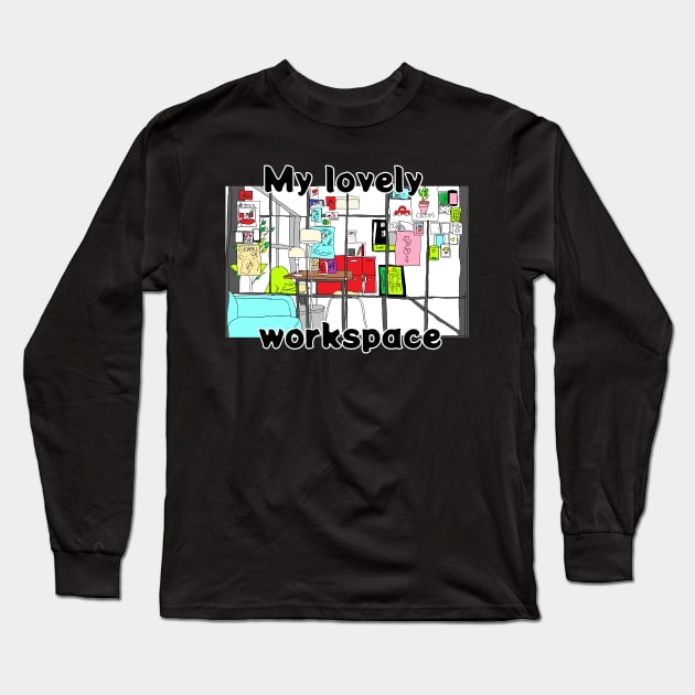 My lovely workspace Long Sleeve T-Shirt by zzzozzo